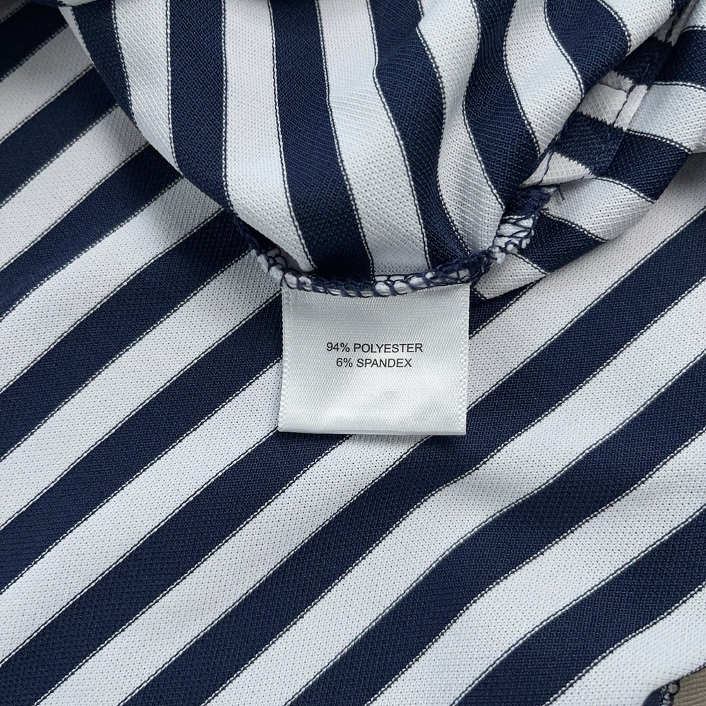 Peter Millar Summer Comfort Polo Mens 2XL Striped Blue Golf Performance Stretch - Picture 5 of 12